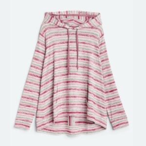 NWOT Market & Spruce Pink and Gray Striped Hoodie. Never worn.